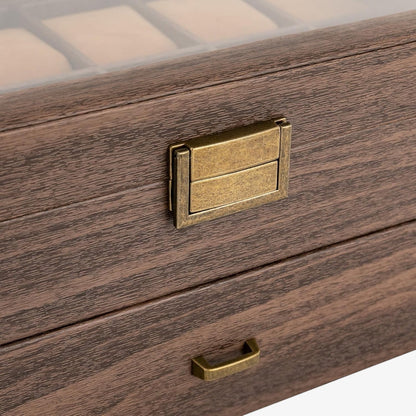 24-Slot Wooden Watch Box - Luxury Collector's Case - Two-Tier Watch Storage