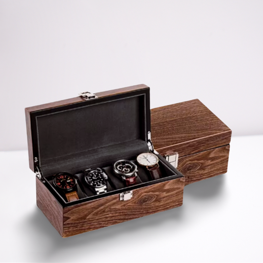 Boîte à Montre - 4 Montres – Bois – Intérieur Velours