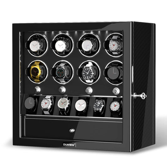 Uhrenbeweger 8 Uhren mit Display für 6 weitere Automatikuhren – Carbon Tech Kollektion