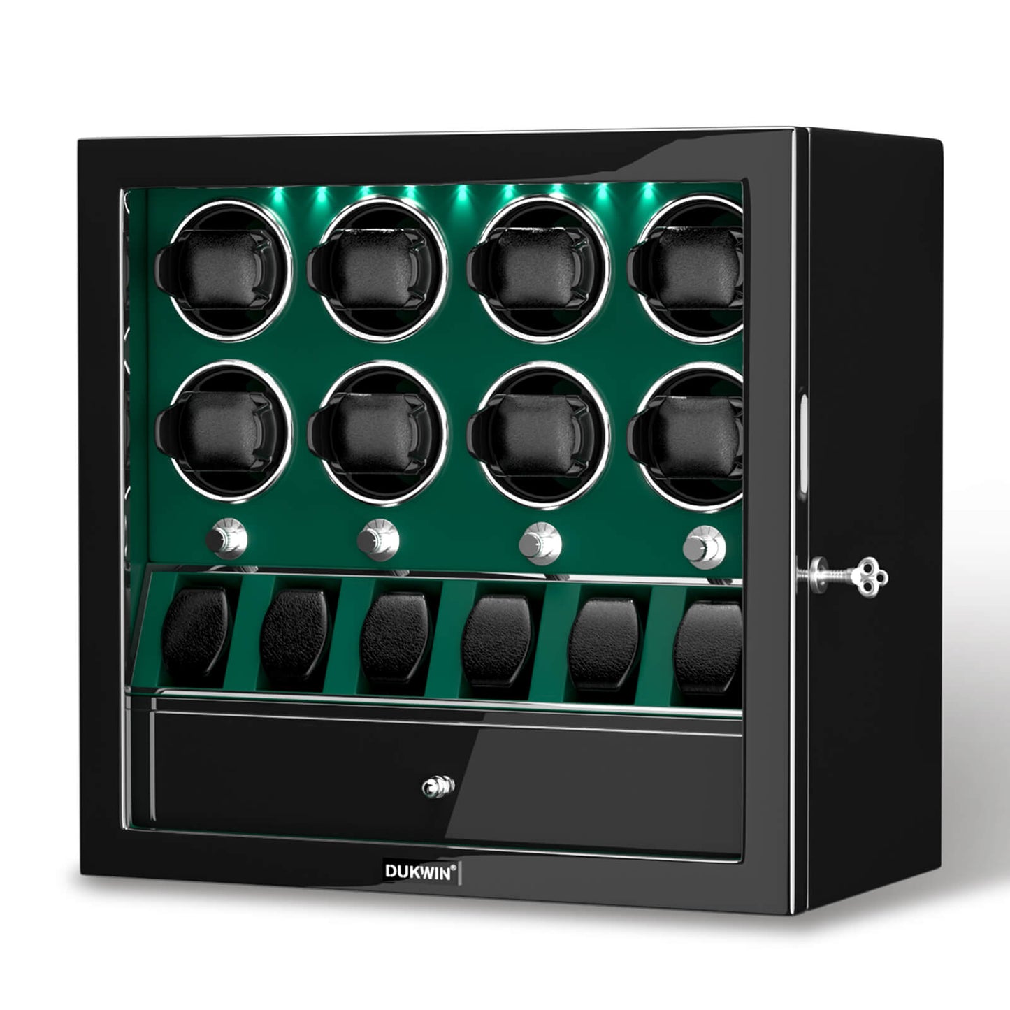 Uhrenbeweger 8 Uhren mit Display für 6 weitere Automatikuhren – Imperial Grün Kollektion