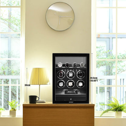 Uhrenbeweger 6 Uhren mit Fingerabdruck-Sperre, LCD-Touchscreen und patentiertem Design