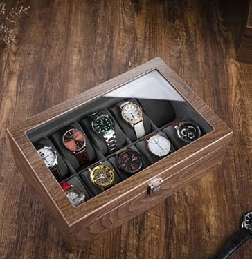 Boîte à Montre - 10 Emplacements – Bois – Intérieur Velours