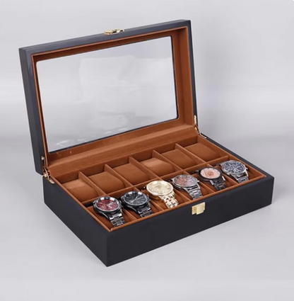 Boîte à Montre - 12 Emplacements – Bois – Intérieur Velours