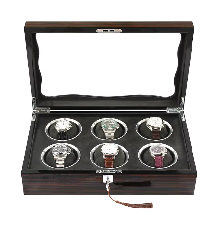 Watch Box - 6 Slots - Wood - Velvet Interior