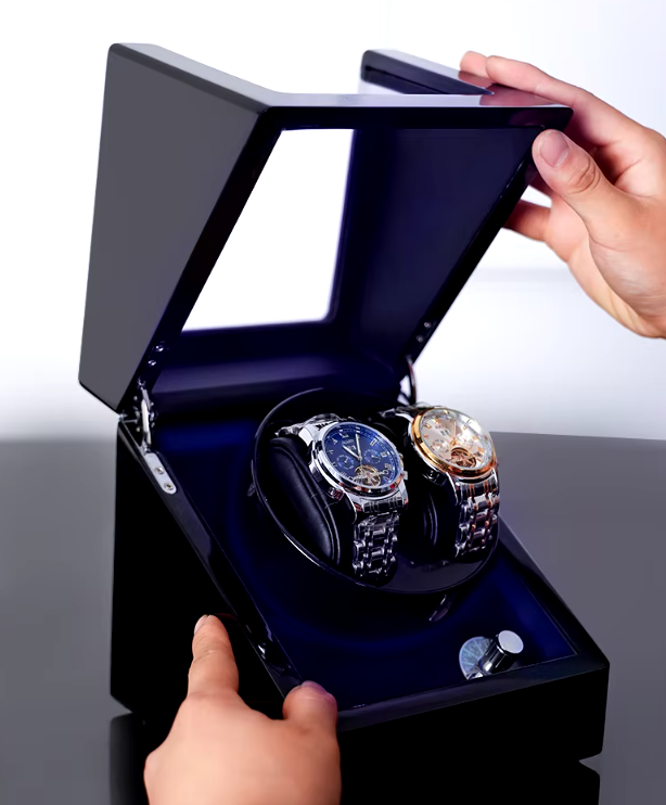 Remontoir Montre Automatique 2 Montres – Bois Noyer – Silencieux