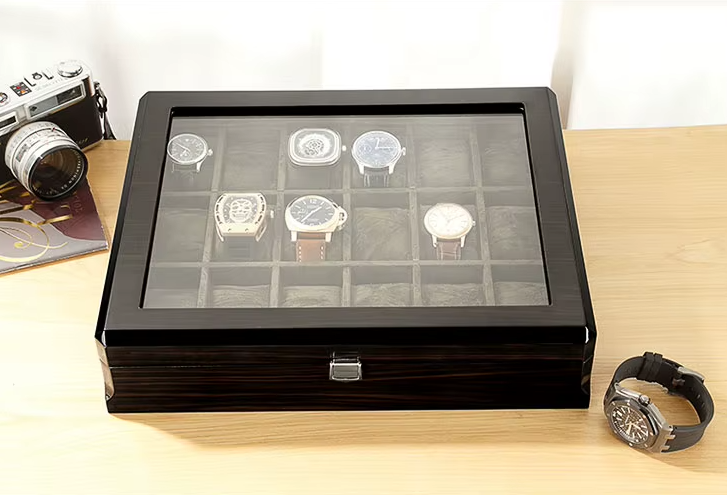 Boîte à Montre - 18 Emplacements – Bois – Intérieur Velours