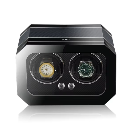 Automatischer Uhrenbeweger für 2 Uhren – Edelholz – Geräuschlos 