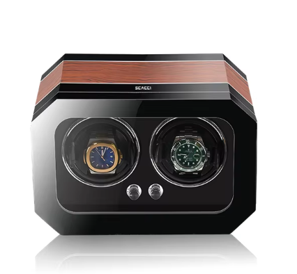 Automatischer Uhrenbeweger für 2 Uhren – Edelholz – Geräuschlos 