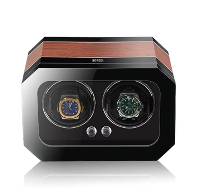 Automatischer Uhrenbeweger für 2 Uhren – Edelholz – Geräuschlos 