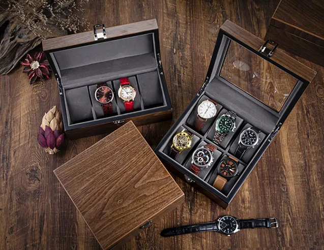Boîte à Montre - 8 Montres – Bois – Intérieur Velours