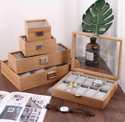 Boîte à Montre - 10 Emplacements – Bois – Intérieur Velours