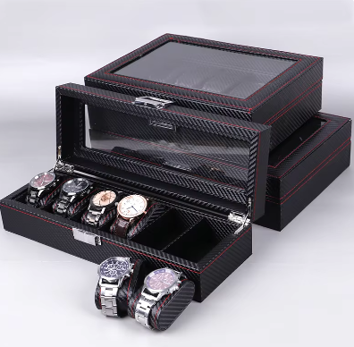 Uhrenbox – 3 Fächer – Sport – Lederausstattung