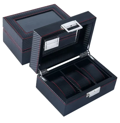 Uhrenbox – 3 Fächer – Sport – Lederausstattung