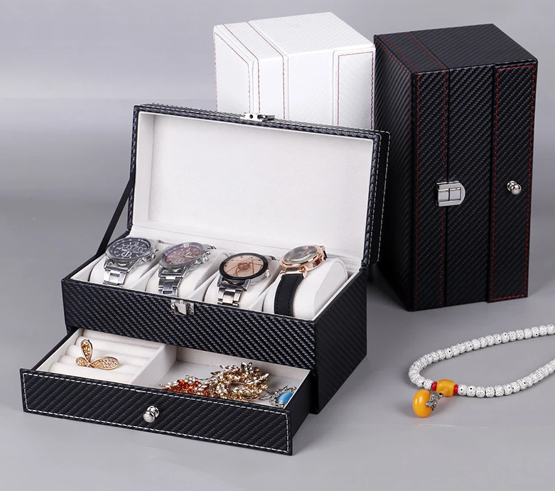 Uhrenbox – 5 Fächer – Holz – Lederausstattung 