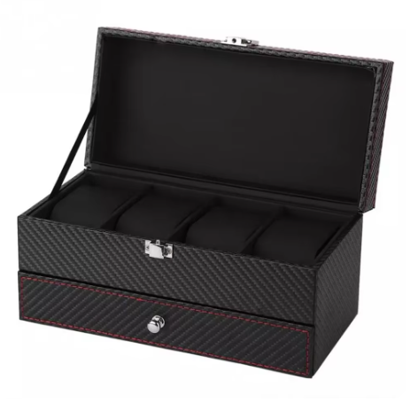 Uhrenbox – 5 Fächer – Holz – Lederausstattung 
