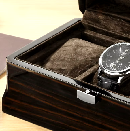 Watch Box - 6 Slots - Wood - Velvet Interior