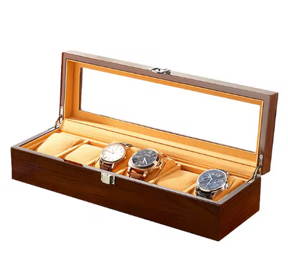 Boîte à Montre - 6 Emplacements – Bois – Intérieur Velours