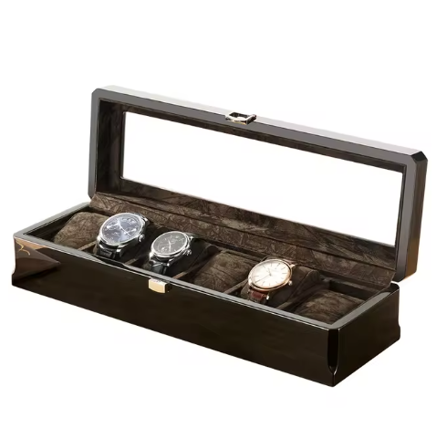 Watch Box - 6 Slots - Wood - Velvet Interior
