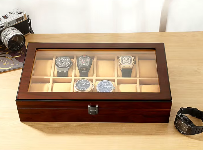 Boîte à Montre - 12 Emplacements – Bois – Intérieur Velours