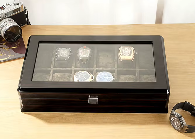 Boîte à Montre - 12 Emplacements – Bois – Intérieur Velours