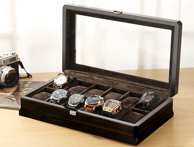 Boîte à Montre - 12 Emplacements – Bois – Intérieur Velours