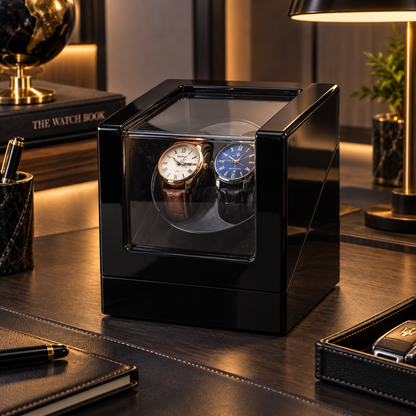 Remontoir Montre Automatique 2 Montres – Bois Noyer – Silencieux