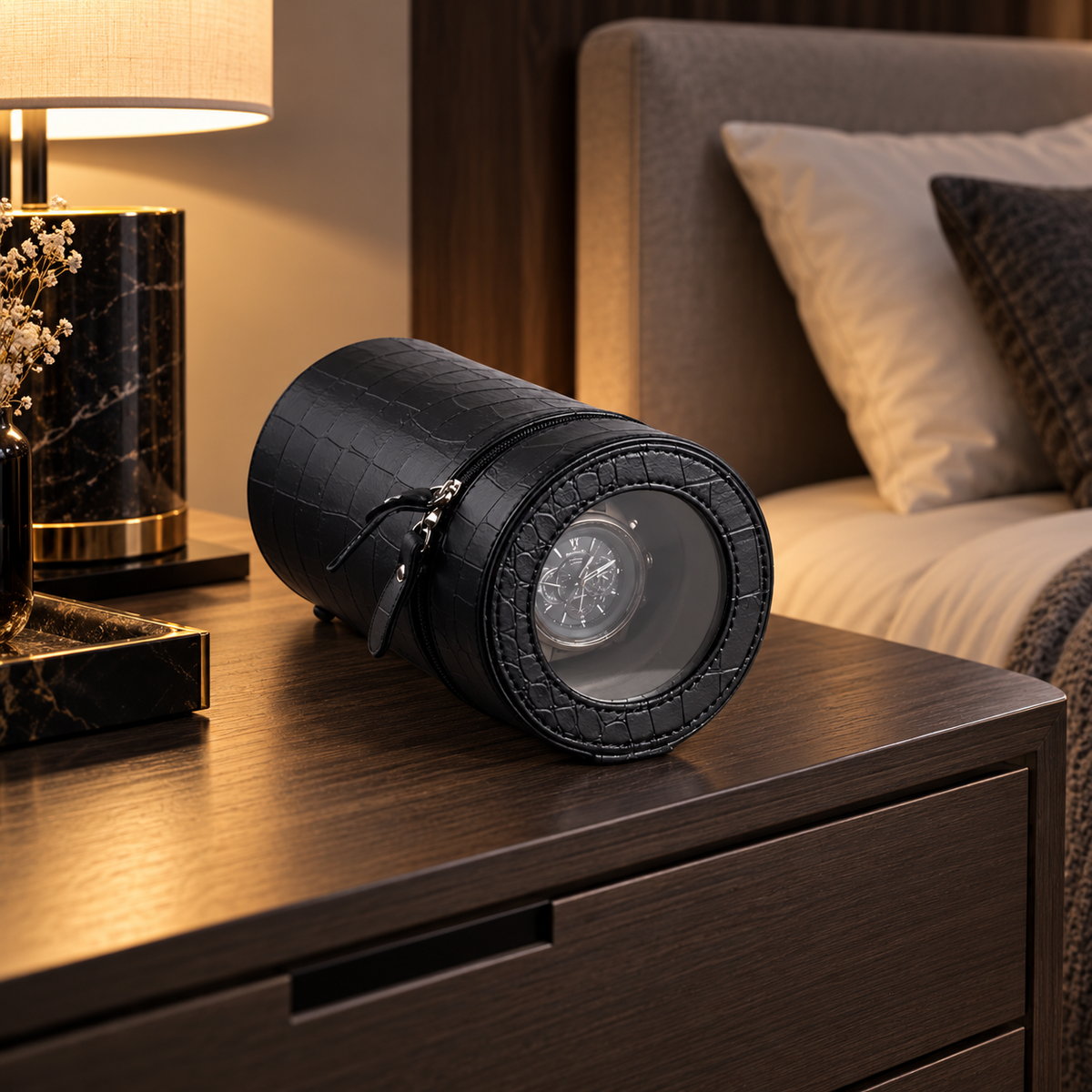 Automatic Watch Winder - Silent - 1 Watch - Black