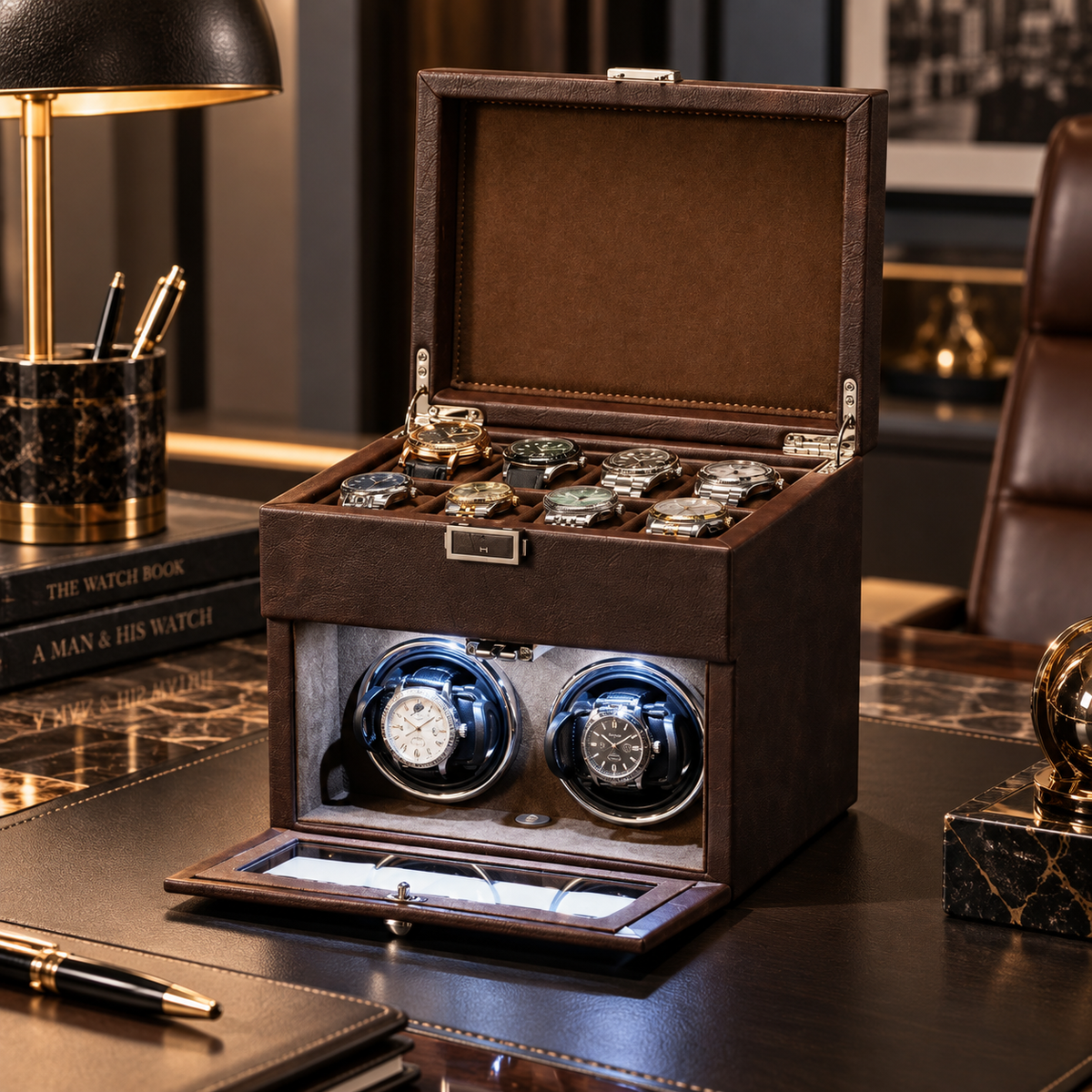 Automatic Watch Winder - Silent Watch Box - 10 Watches