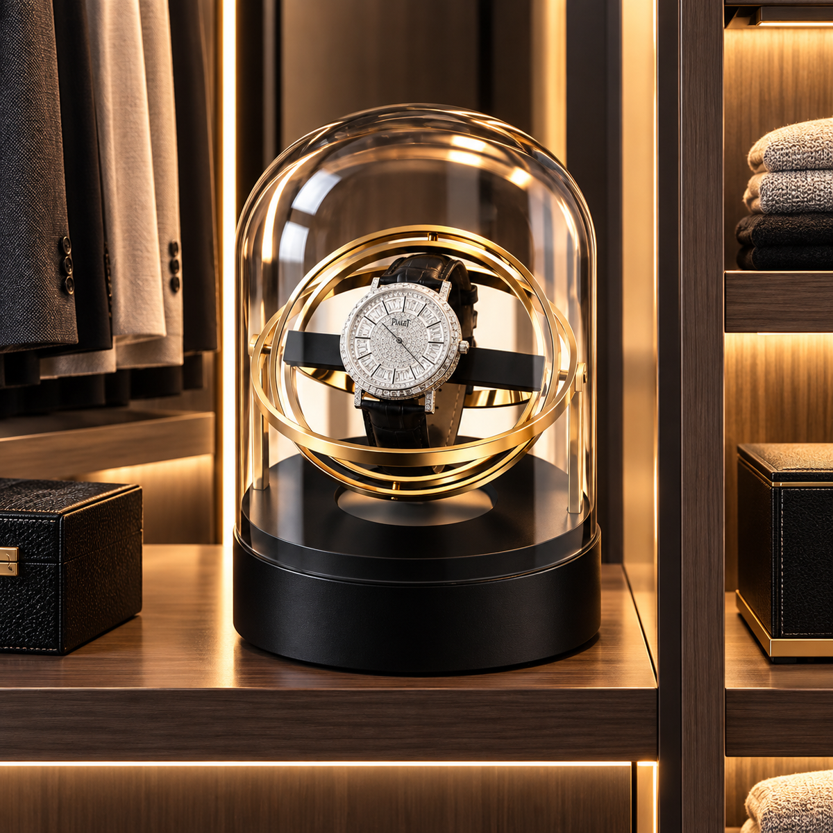 Astronome Gyroscopic Automatic Watch Winder - Space Design & Silent Motor - Luxury Automatic Watch Box