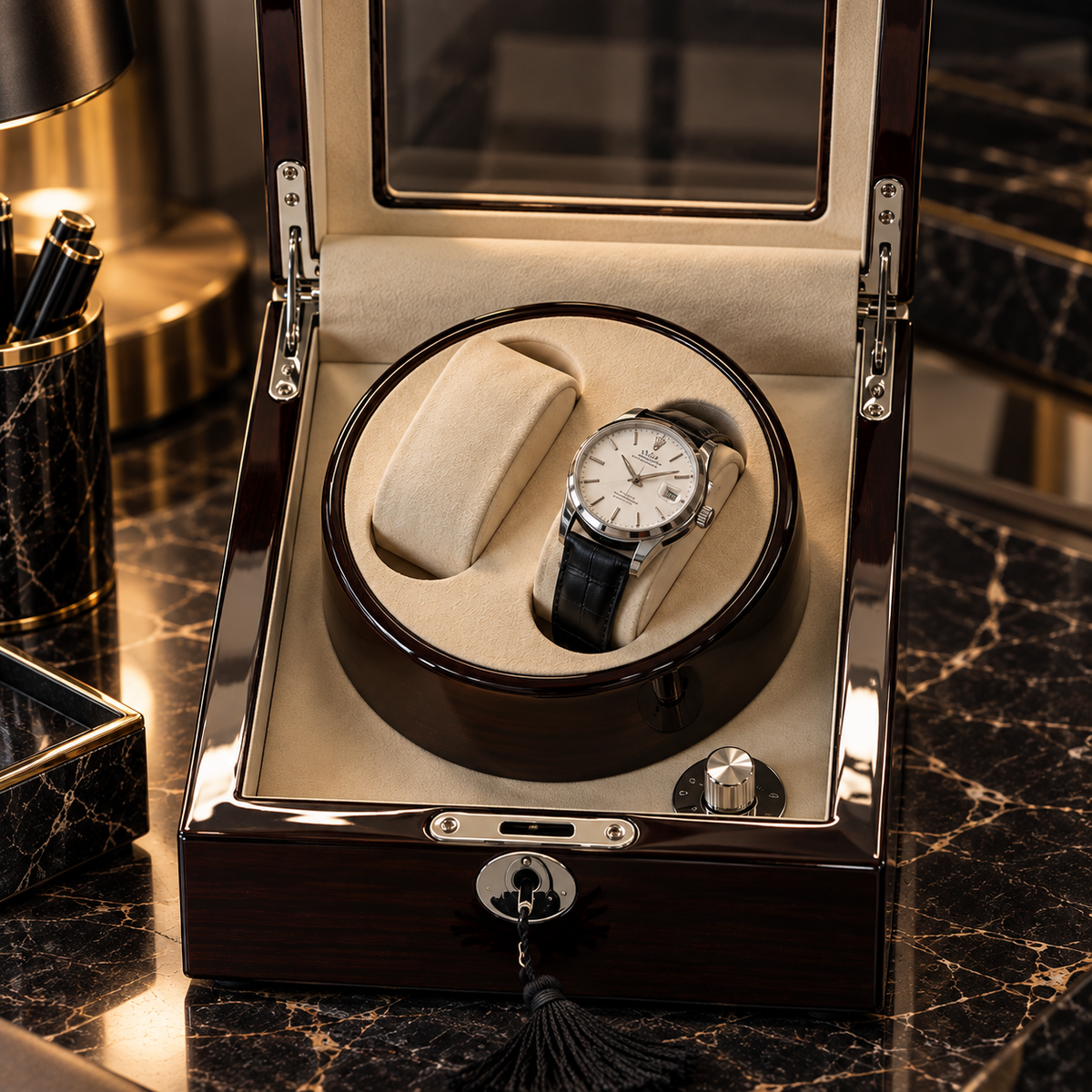 Remontoir Montre Automatique 2 Montres – Bois Précieux – Silencieux
