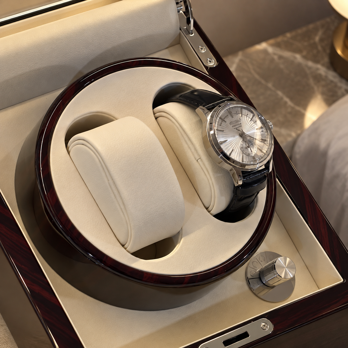 Automatic Watch Winder for 2 Watches – Precious Wood – Silent