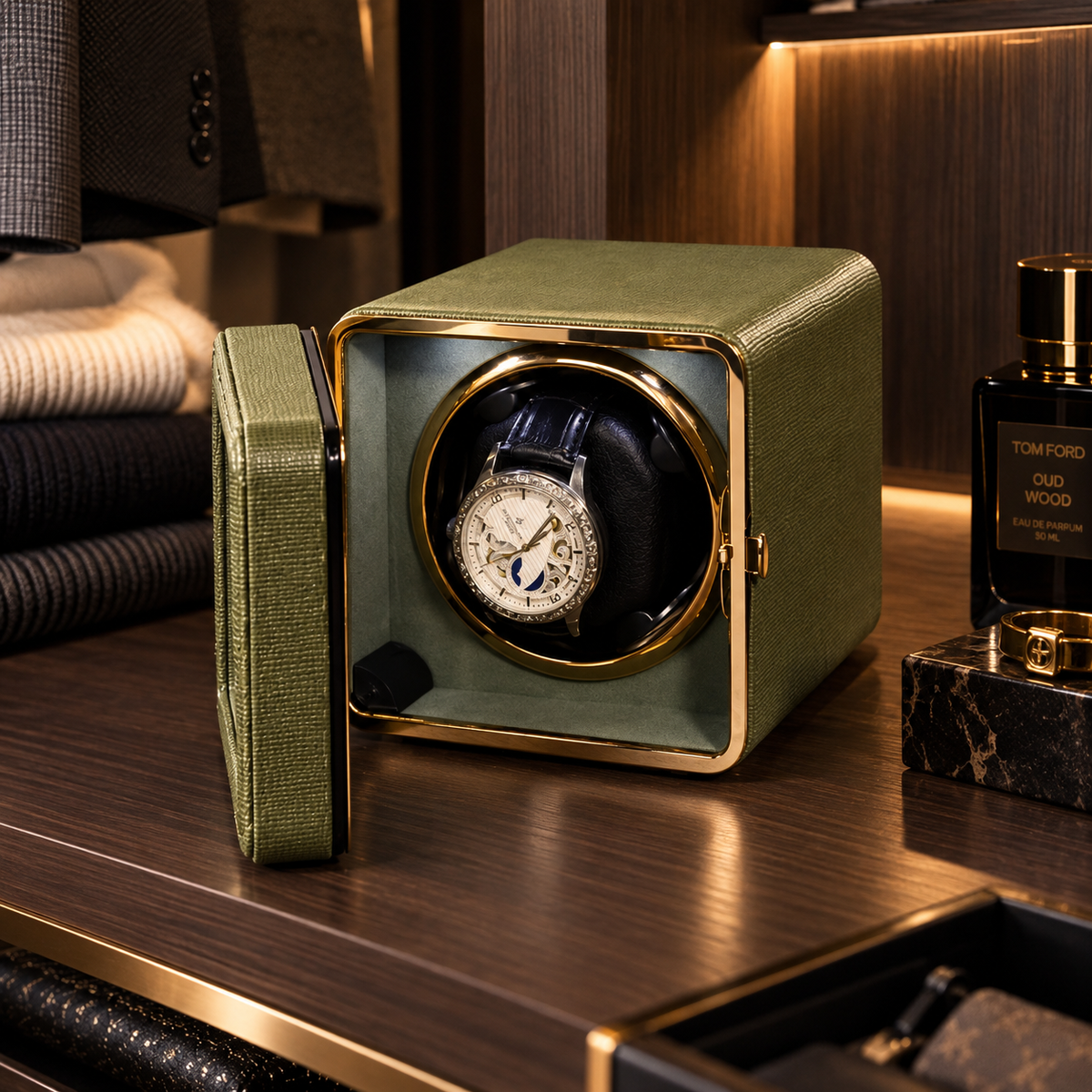 Automatic Watch Winder - Silent - 1 Watch - Green