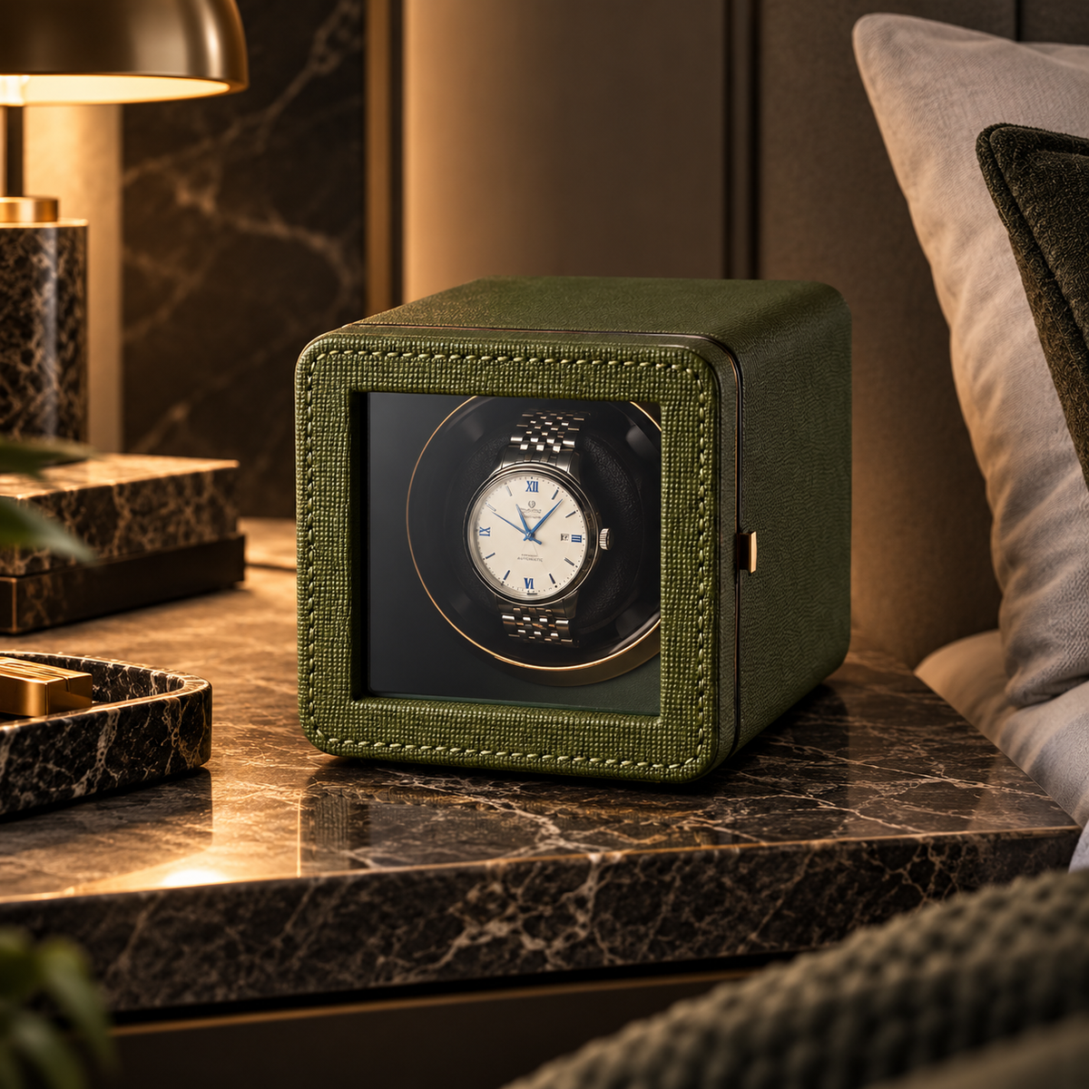 Automatic Watch Winder - Silent - 1 Watch - Green