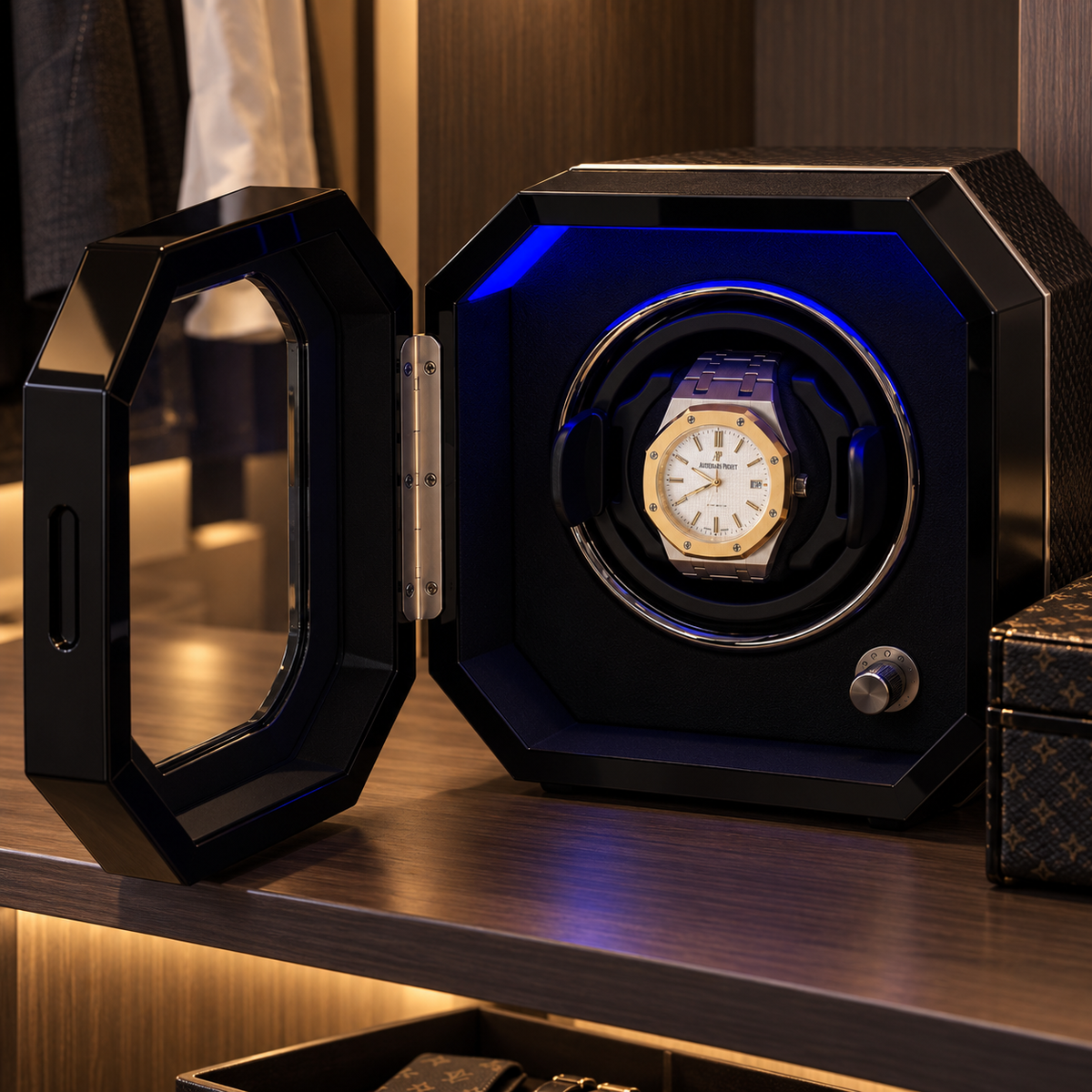Automatic Watch Winder 1 Watch - Black Wood - Silent