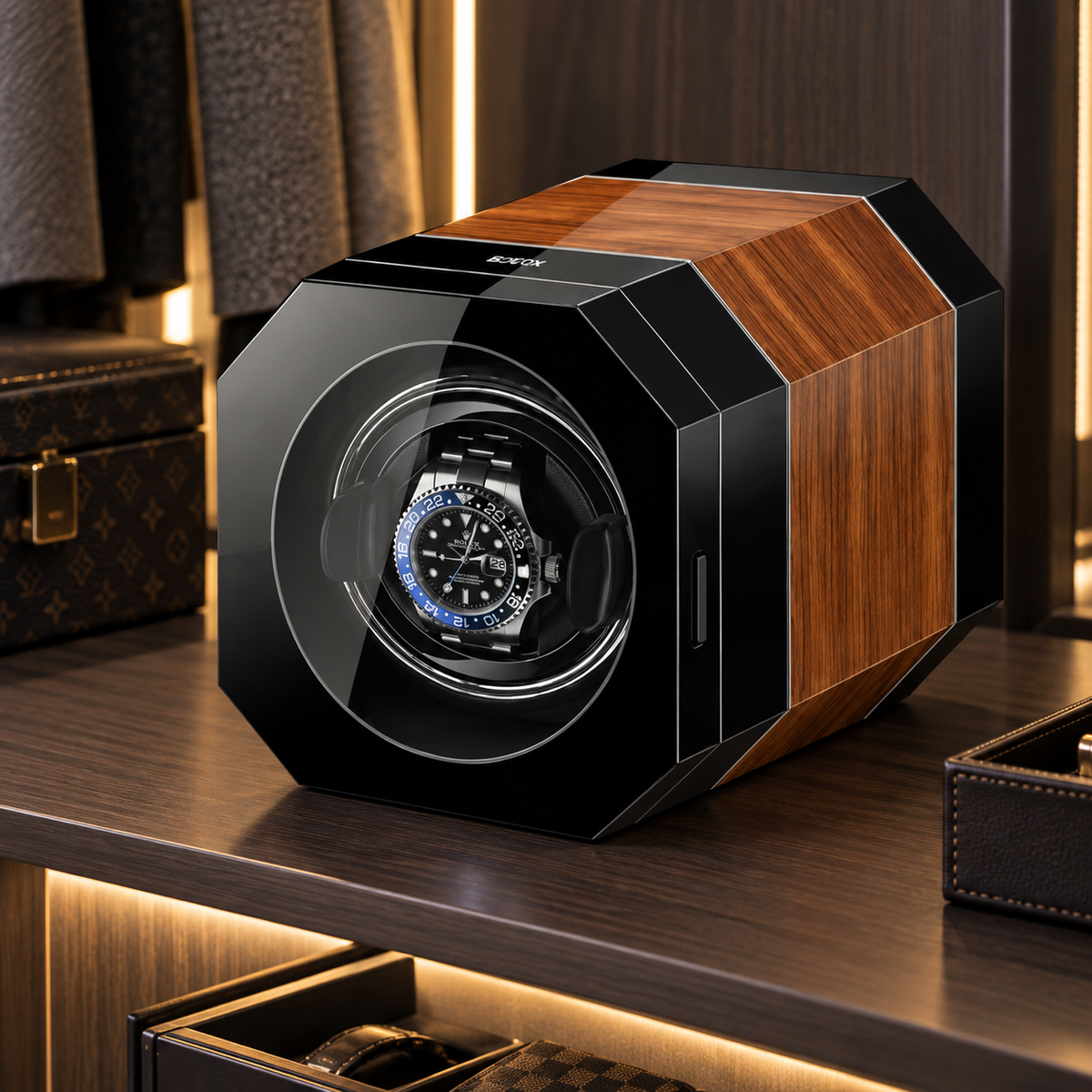 Automatic Watch Winder 1 Watch - Black Wood - Silent