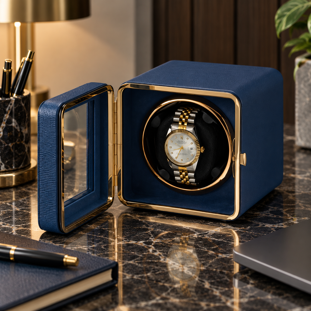 Automatic Watch Winder - Silent - 1 Watch - Blue