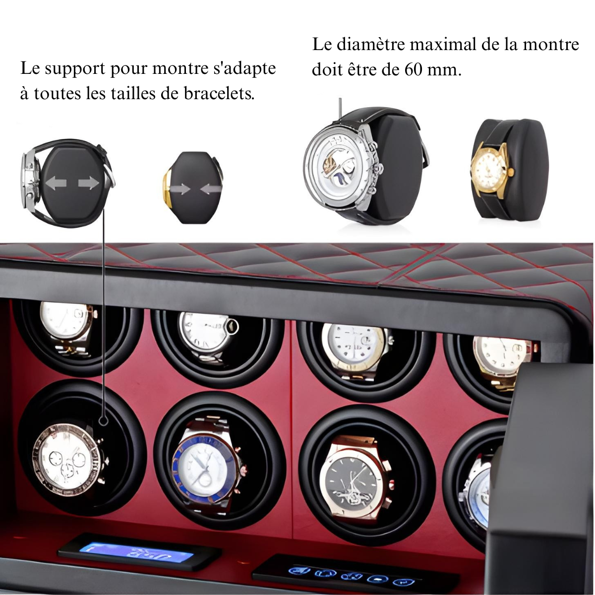 Remontoir Montre Automatique - Coffre Fort - 8 Montres