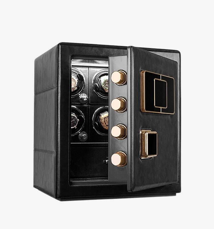 Tempus Fortress 6 Automatic Watch Winder Safe - Armoured Automatic Watch Box with Fingerprint Lock