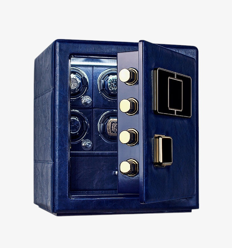 Tempus Fortress 6 Automatic Watch Winder Safe - Armoured Automatic Watch Box with Fingerprint Lock