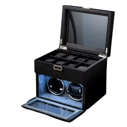 Automatischer Uhrenbeweger – Geräuschloses Uhrenetui – Für 10 Uhren – Schwarz