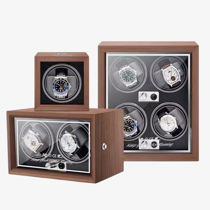 Wooden Automatic Watch Winder Box - Silent & Programmable