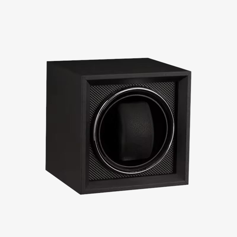 Matte black automatic watch winder - 1, 2 or 4 slot rotating case - Silent modern design watch winder