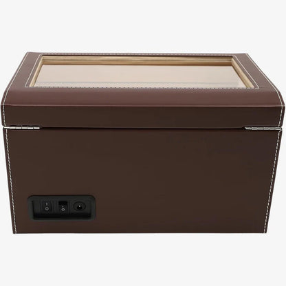 Remontoir Montre Automatique 4 Montres – Cuir Noir – Silencieux