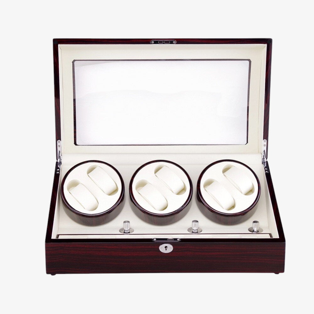 6-Slot Automatic Watch Winder Box - 13-Watch Luxury Case