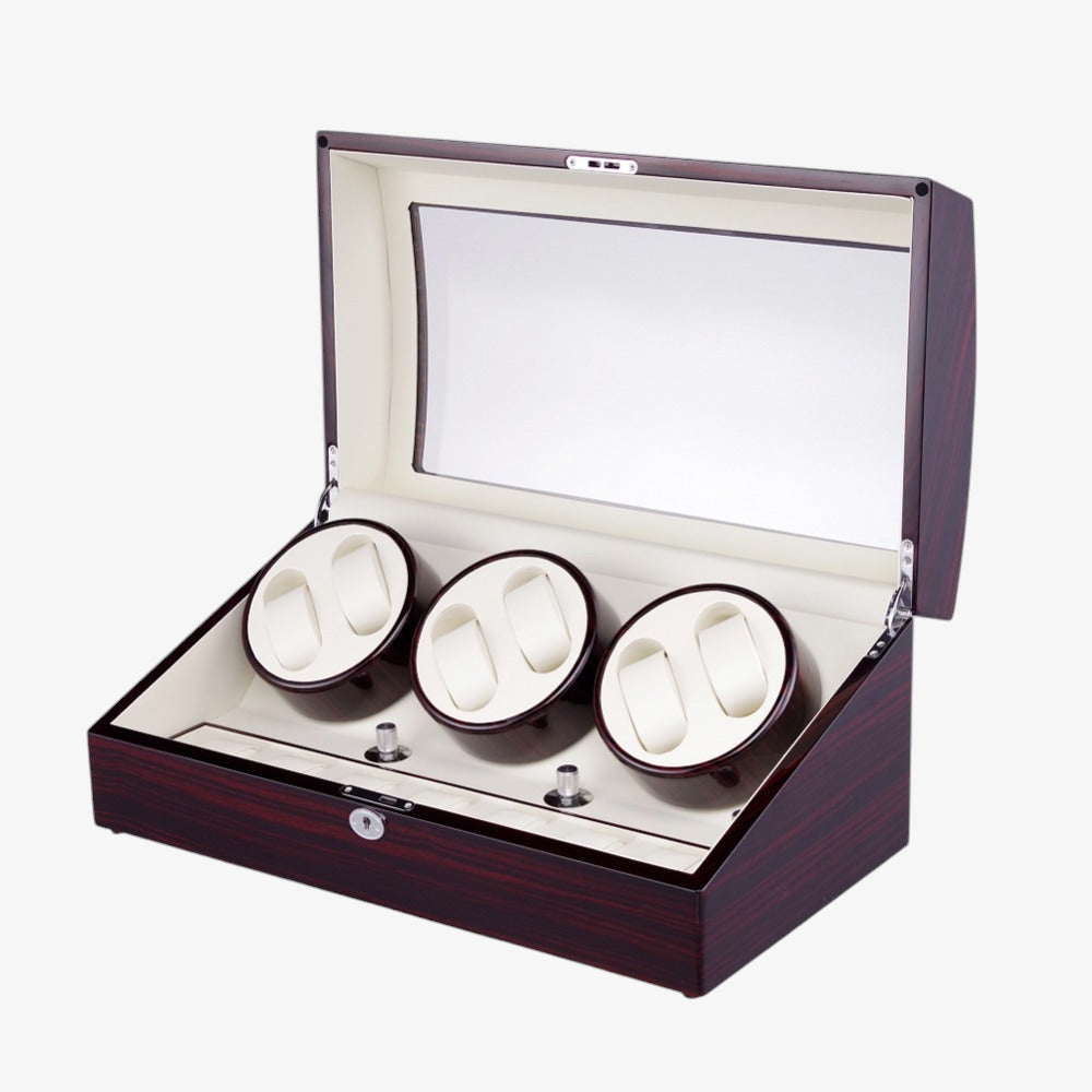 6-Slot Automatic Watch Winder Box - 13-Watch Luxury Case