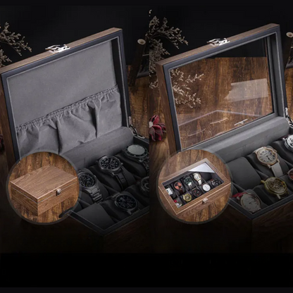 Boîte à Montre - 6 Montres – Bois – Intérieur Velours