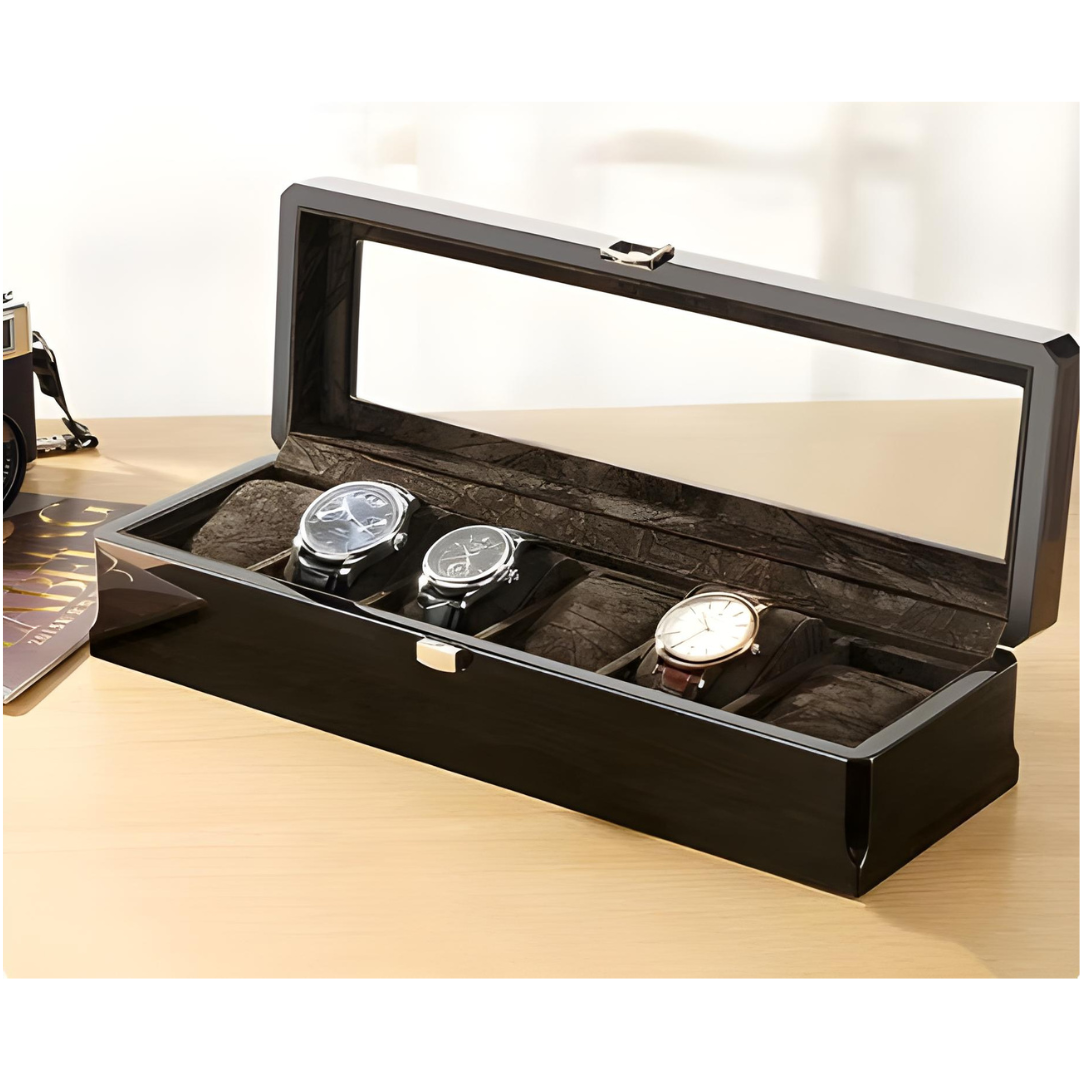 Watch Box - 6 Slots - Wood - Velvet Interior