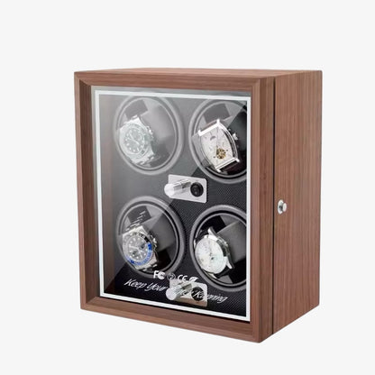 Wooden Automatic Watch Winder Box - Silent & Programmable