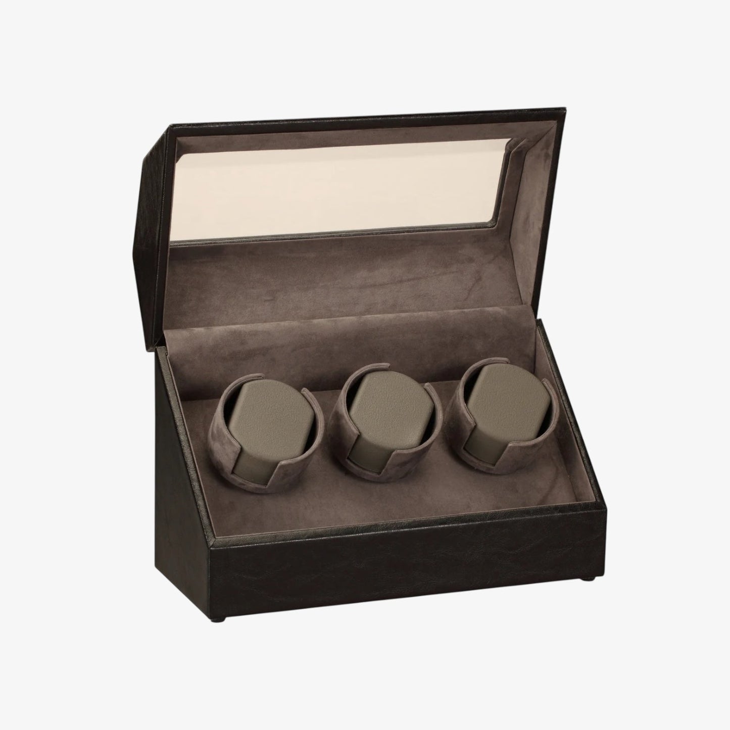 ShadowLine 3-slot Automatic Watch Winder - Luxury Triple Rotating Case - Silent Leather and Suede Watch Winder