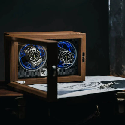 Wooden Automatic Watch Winder Box - Silent & Programmable